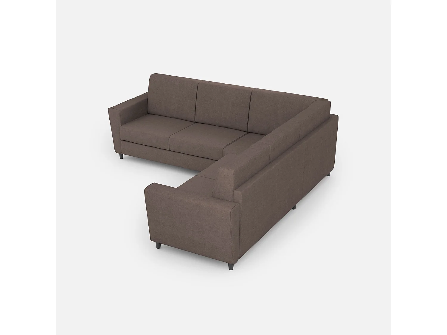 Sofá Yasel de 2 lugares (dois assentos de 60 cm) + canto + sofá de 2 lugares (dois assentos de 60 cm) dimensões externas L.228x228 cinza