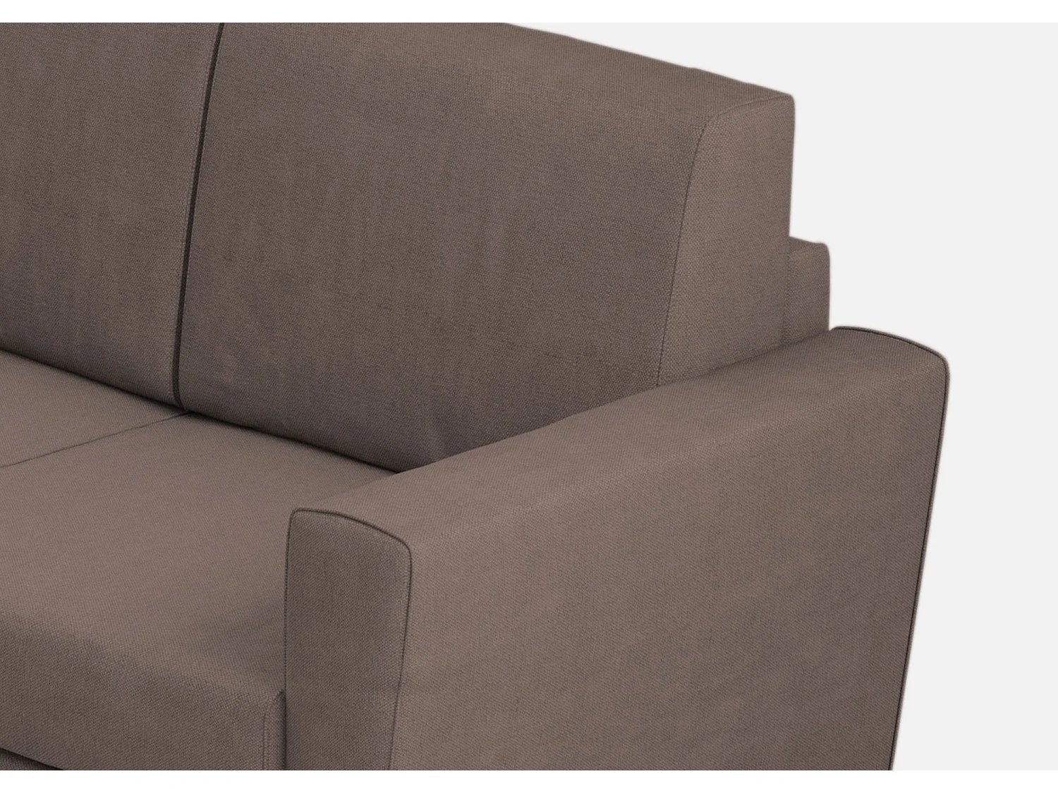 Sofá Yasel de 2 lugares (dois assentos de 60 cm) + canto + sofá de 2 lugares (dois assentos de 60 cm) dimensões externas L.228x228 cinza