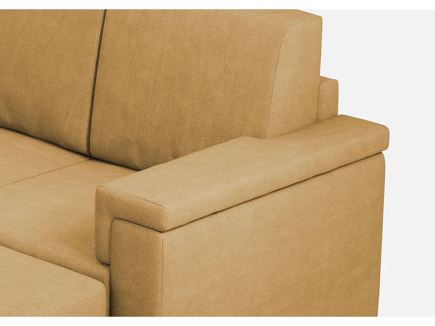 Divano Marrak 3 posti (tre sedute da 60cm) + pouf misure esterne L.208 P.155 colore ocra