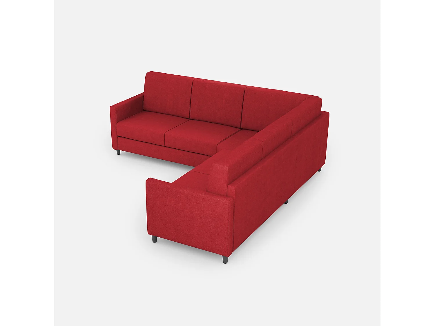 Karay medium 2-zitsbank (twee zitplaatsen 70cm) + hoek + medium 2-zitsbank (twee zitplaatsen 70cm) buitenafmetingen L.241x241 rode kleur