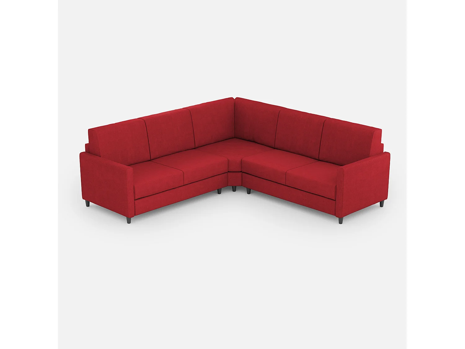 Divano Karay 2 posti medio (due sedute da 70cm) + angolo + divano 2 posti medio (due sedute da 70cm) misure esterne L.241x241 colore rosso