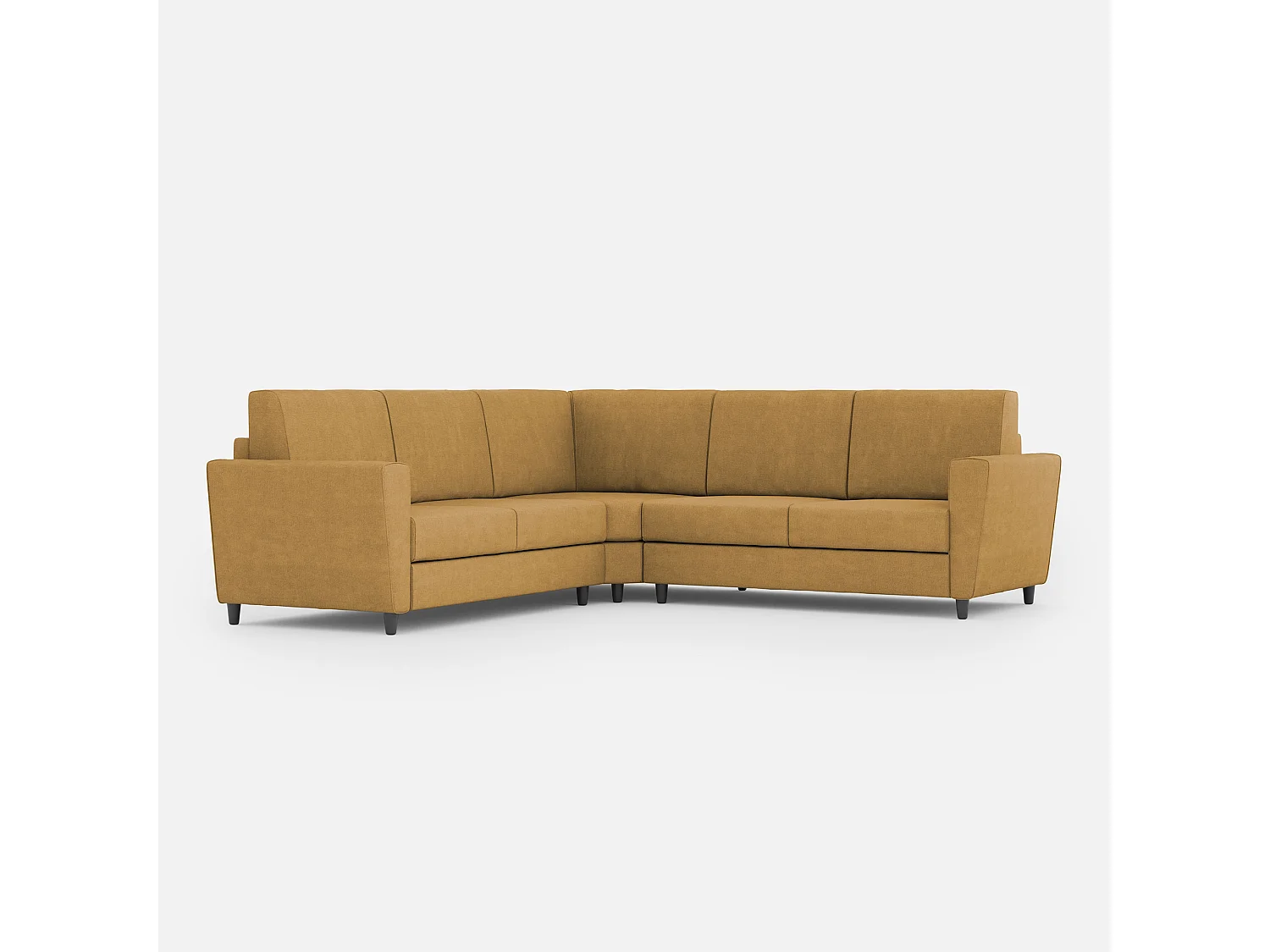 Sofá Yasel mediano de 2 plazas (dos plazas de 70 cm) + rincón + sofá mediano de 2 plazas (dos plazas de 70 cm) dimensiones exteriores L.248x248 ocre