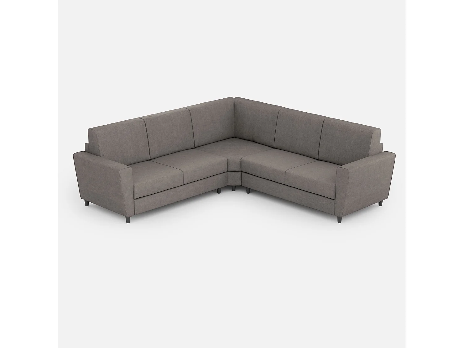 Sofá Yasel de 2 plazas (dos plazas de 60 cm) + rincón + sofá de 2 plazas (dos plazas de 60 cm) dimensiones exteriores L.228x228 gris