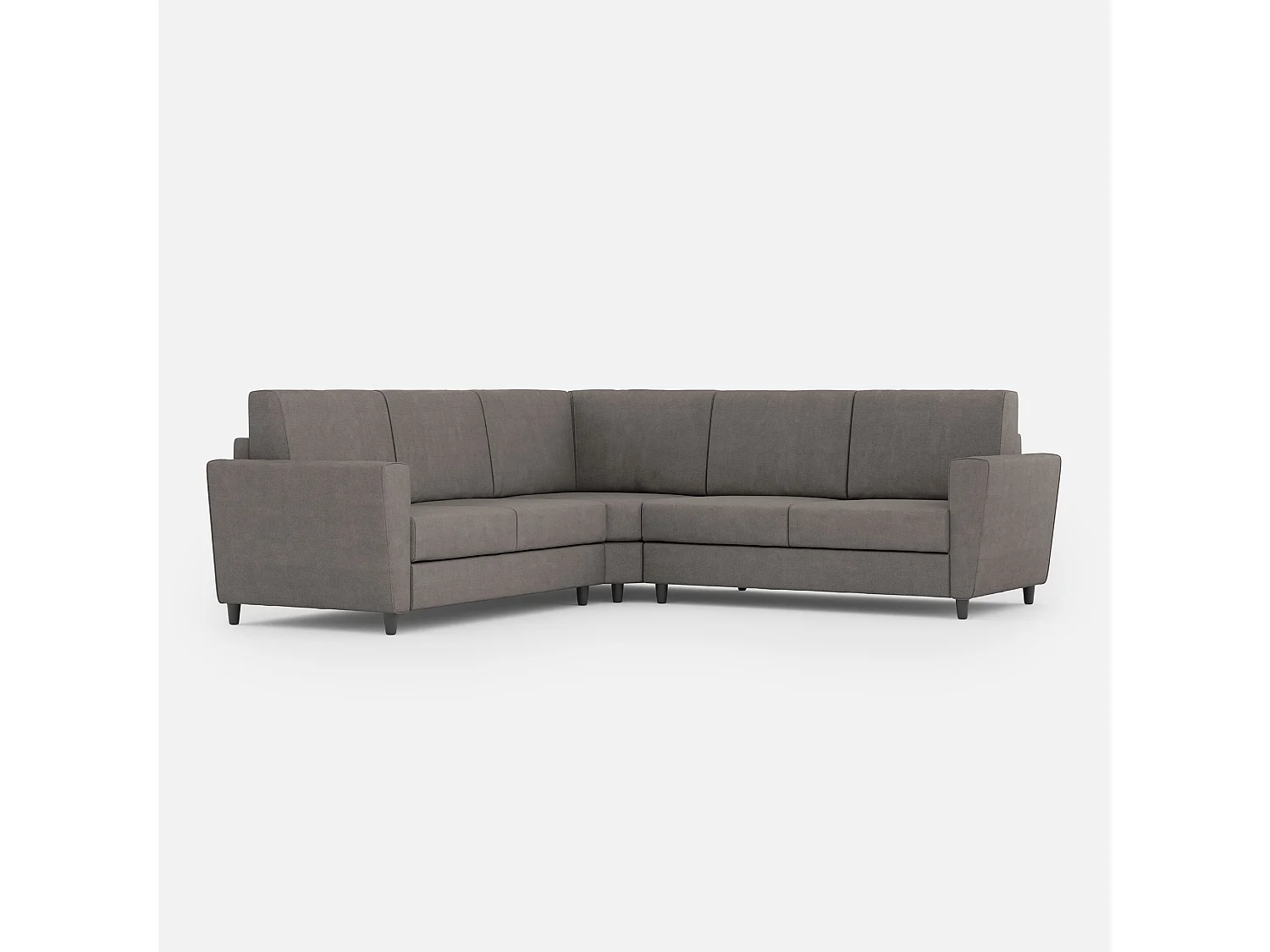 Sofá Yasel de 2 plazas (dos plazas de 60 cm) + rincón + sofá de 2 plazas (dos plazas de 60 cm) dimensiones exteriores L.228x228 gris