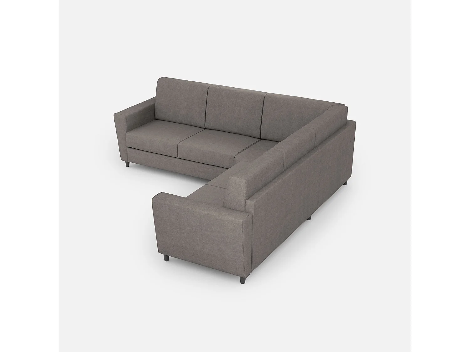 Sofá Yasel de 2 plazas (dos plazas de 60 cm) + rincón + sofá de 2 plazas (dos plazas de 60 cm) dimensiones exteriores L.228x228 gris