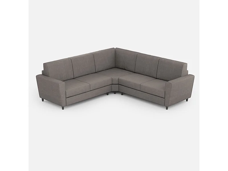 Sofá Yasel de 2 plazas (dos plazas de 60 cm) + rincón + sofá de 2 plazas (dos plazas de 60 cm) dimensiones exteriores L.228x228 gris