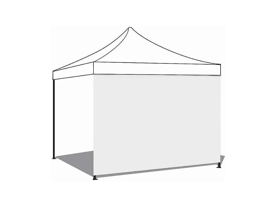 Housse latérale blanche imperméable 6x2m pour tonnelle pliable 3x6m