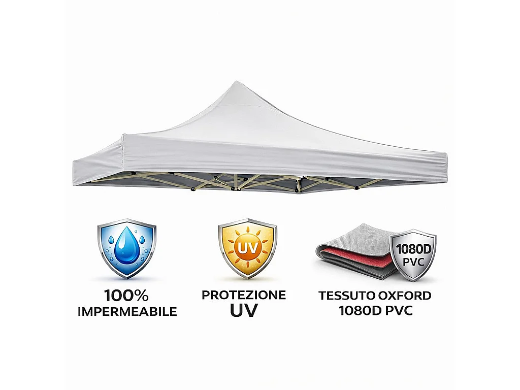 Feuille de toit imperméable blanche 3X6 pour remplacement de gazebo pliable 49483