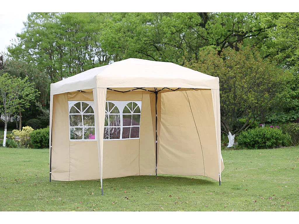 3x2m beige Seitenabdeckung mit Fenstern für 3x3m faltbaren Pavillon