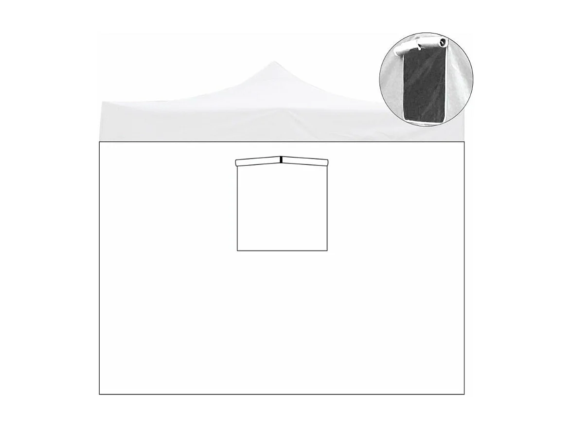 Reemplazo de cubierta lateral impermeable blanca de 2x2 mt para cenador plegable de 2x2 mt