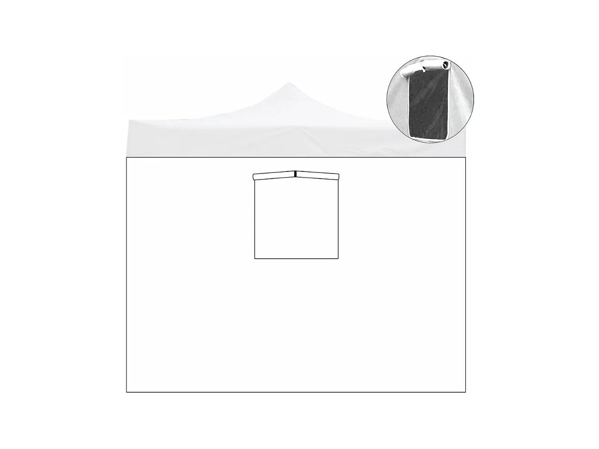 Feuille latérale imperméable blanche de remplacement 2x2m pour tonnelle pliable 2x2m