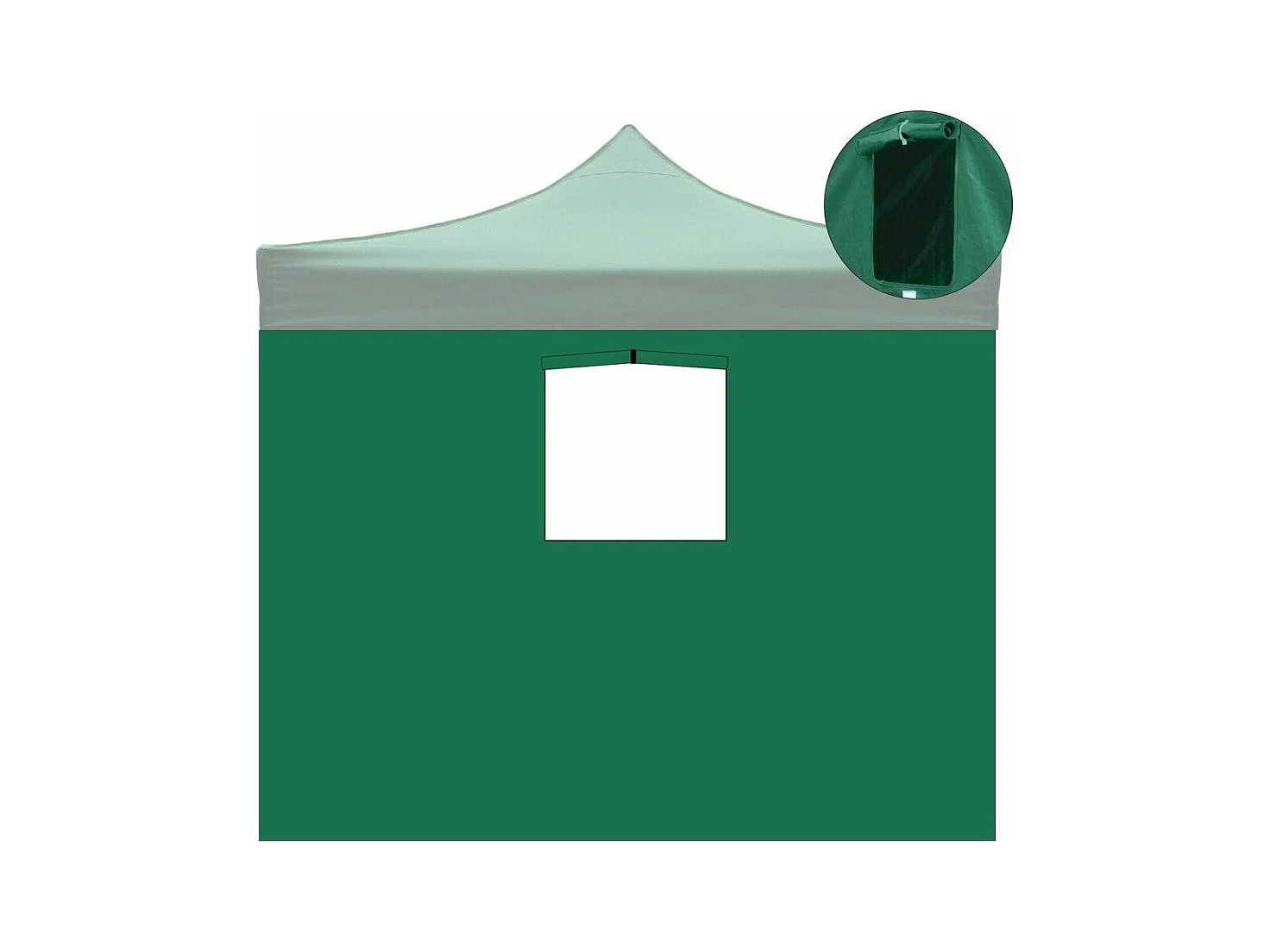 Couverture latérale verte imperméable de 3x2m avec fenêtre de gazebo pliable de 3x3m