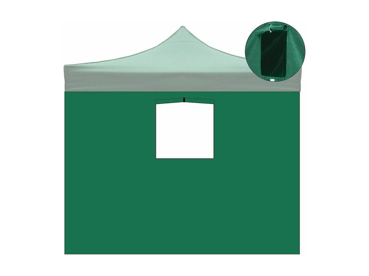 Couverture latérale verte imperméable de 3x2m avec fenêtre de gazebo pliable de 3x3m