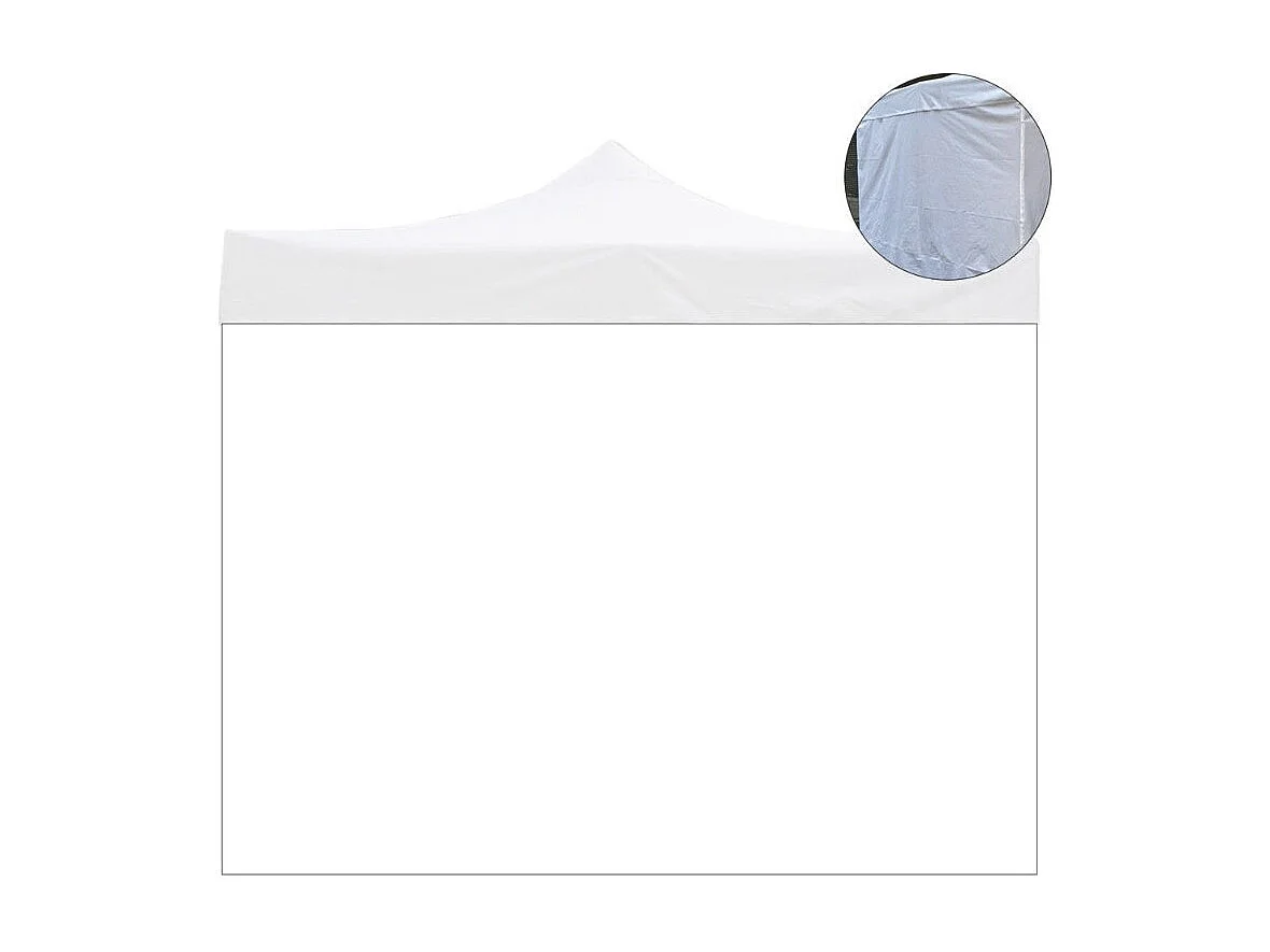 Couverture latérale imperméable blanche de 3x2m avec fenêtre de gazebo pliable de 3x3m