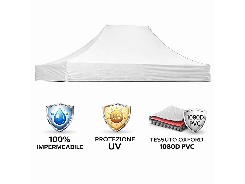 Feuille de toit imperméable blanche 2X3 pour remplacement de gazebo pliable 49483
