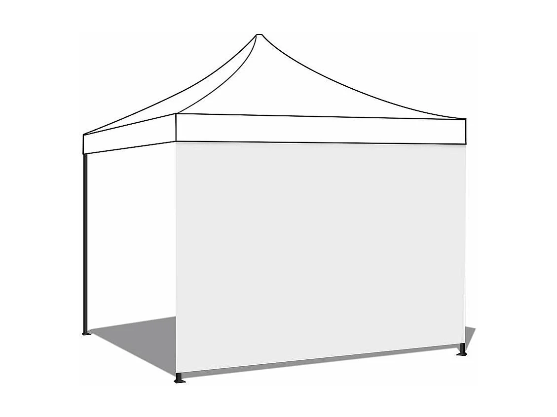 Reemplazo de cubierta lateral blanca impermeable de 4,5 x 2 m para cenador plegable