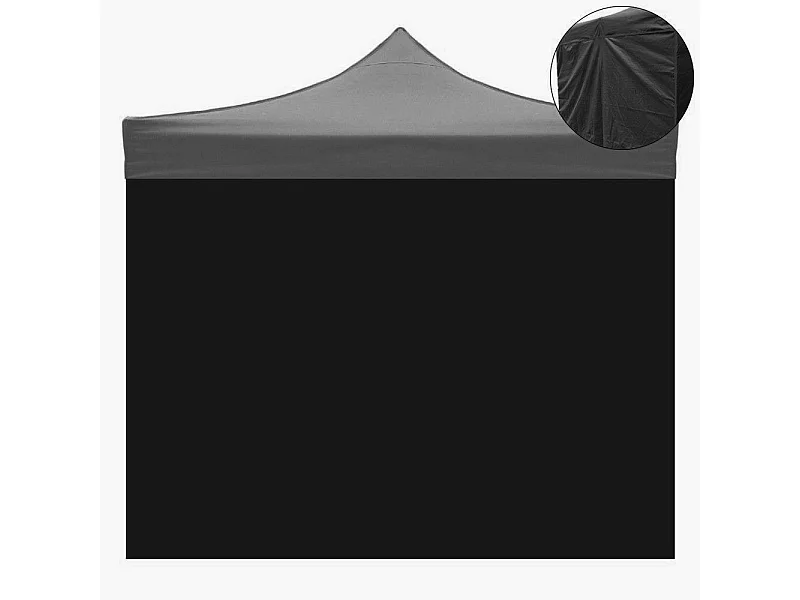 Folha lateral de substituição impermeável preta de 3x2m para gazebo dobrável