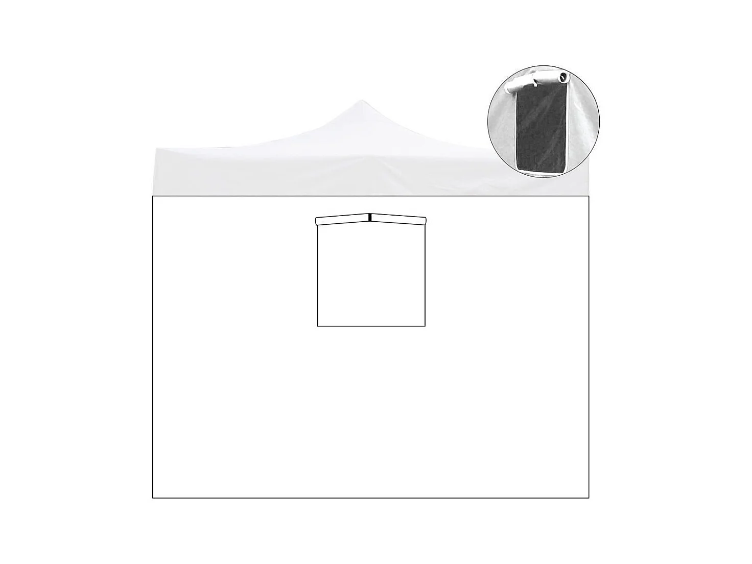 Drap latéral imperméable blanc 2x2m avec fenêtre de remplacement pour tonnelle pliable