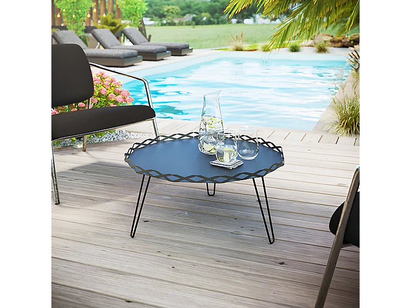 Tables basses de jardin en Acier - Aura - red brown métallisé