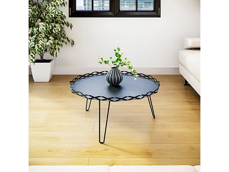 Tables basses de jardin en Acier - Aura - red brown métallisé