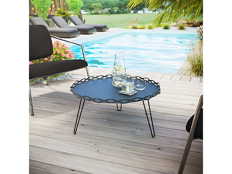 Tables basses de jardin en Acier - Aura - red brown métallisé