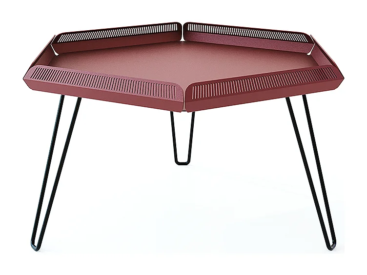 Tables basses de jardin en Acier - Céleste - red brown métallisé