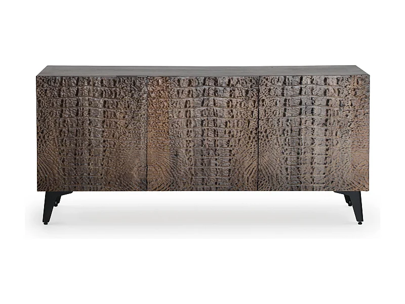 Aparador 3 puertas madera de mango imitacion piel caiman bronze