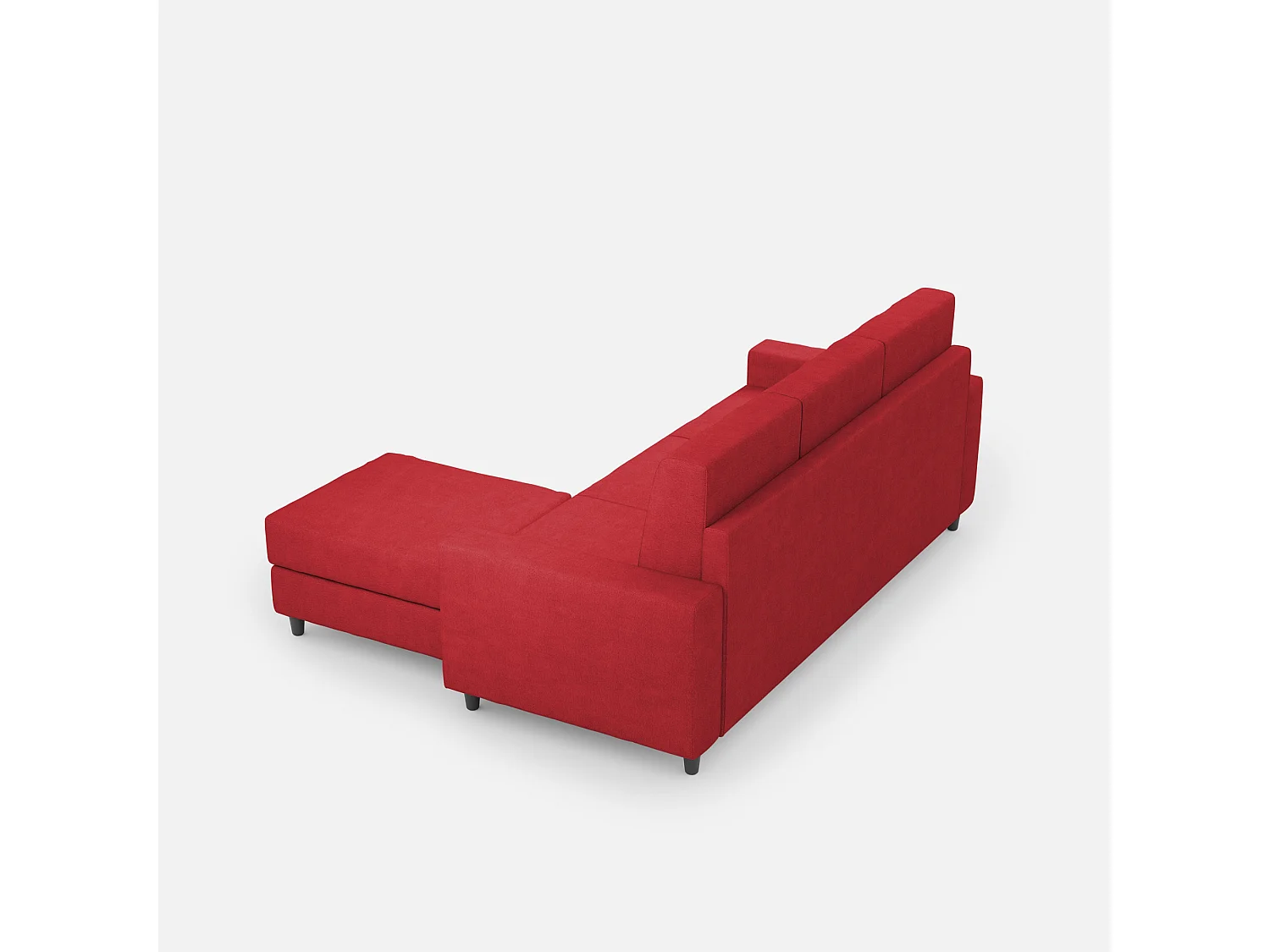 Sakar 3-zitsbank (drie zitplaatsen 60cm) + poef buitenafmetingen L.208 P.155 kleur rood