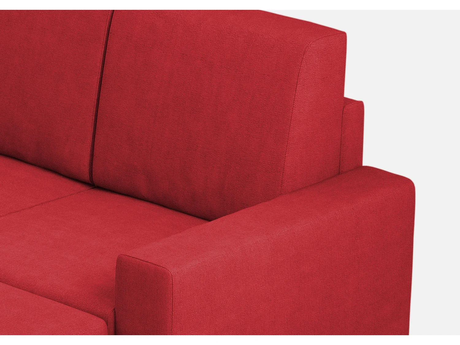 Sakar 3-zitsbank (drie zitplaatsen 60cm) + poef buitenafmetingen L.208 P.155 kleur rood