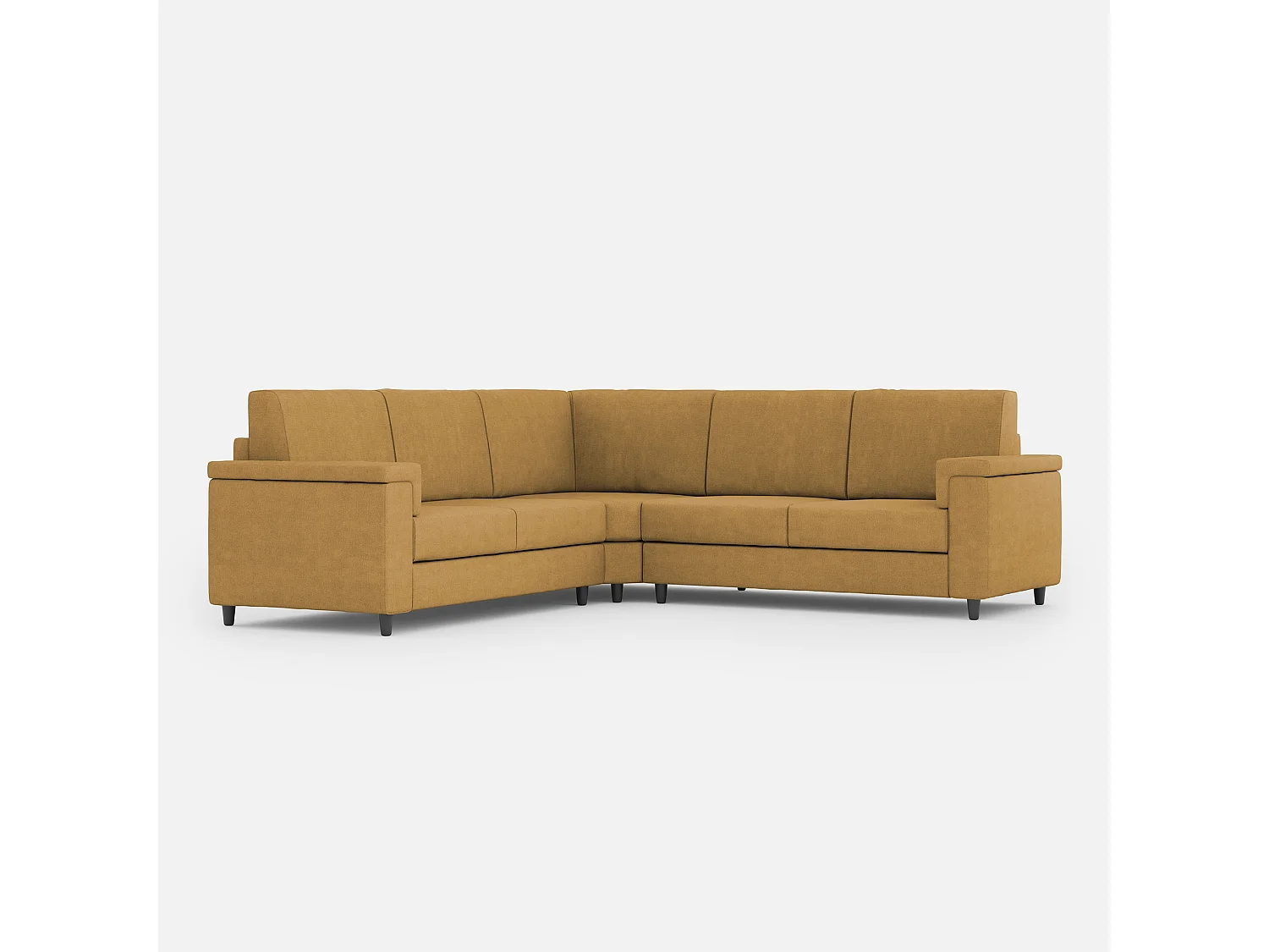 Canapé Marrak moyen 2 places (deux places 70cm) + coin + canapé moyen 2 places (deux places 70cm) dimensions extérieures L.246x246 coloris ocre