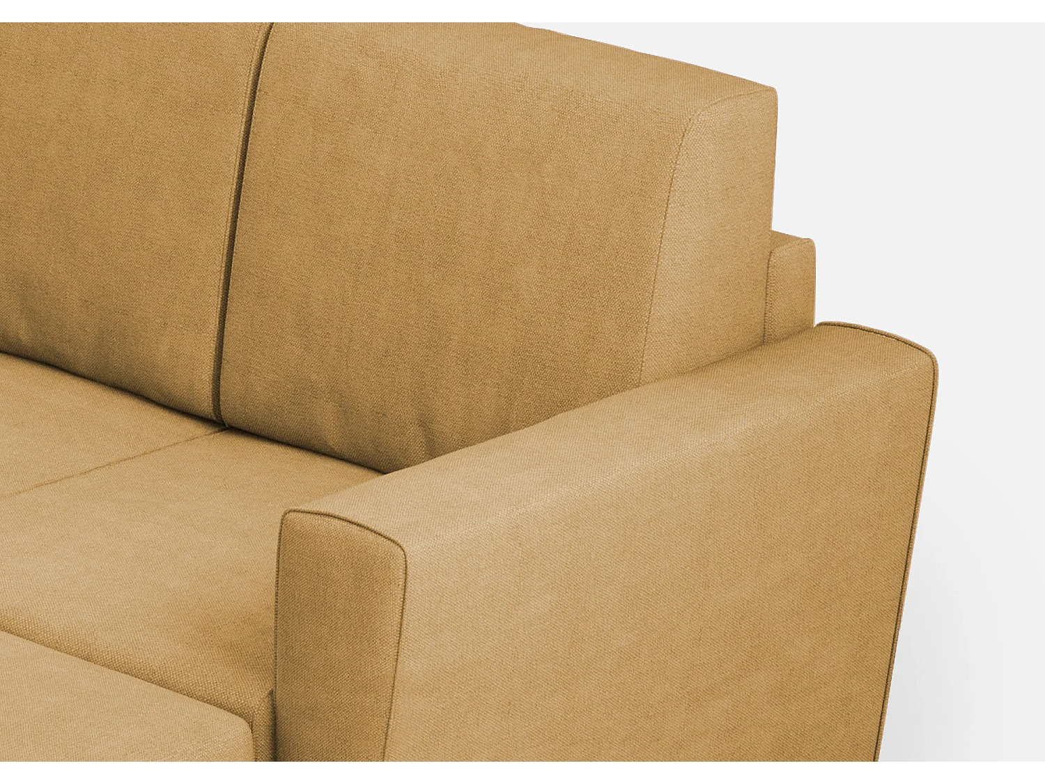 Divano Yasel 2 posti medio  (due sedute da 70cm) + pouf misure esterne L.172 P.145 colore ocra