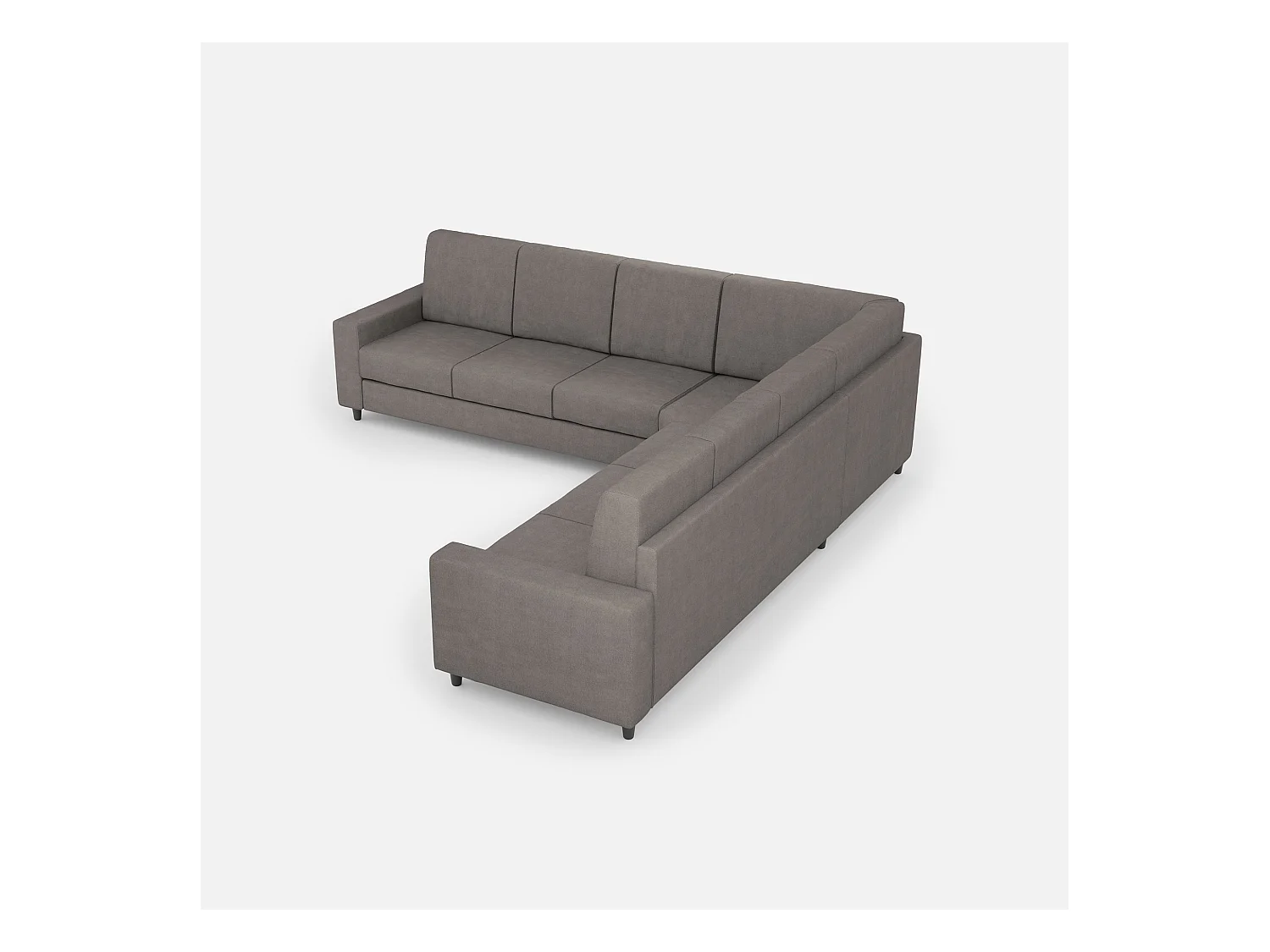 Sakar 3-Sitzer-Sofa (drei 60-cm-Sitze) + Ecksofa + 3-Sitzer-Sofa (drei 60-cm-Sitze), Außenmaße L.286x286, graue Farbe