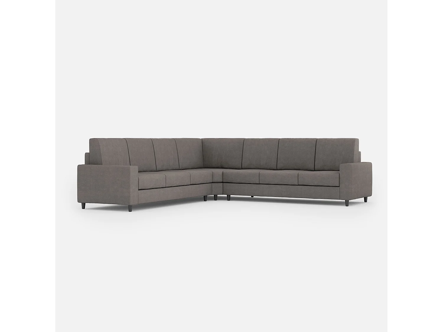 Sofá Sakar de 3 lugares (três assentos de 60cm) + canto + sofá de 3 lugares (três assentos de 60cm) dimensões externas L.286x286 cor cinza