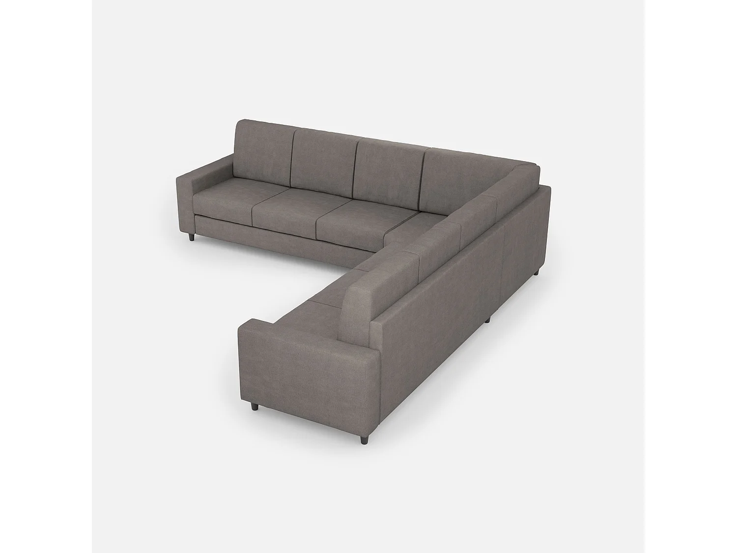 Sofá Sakar de 3 lugares (três assentos de 60cm) + canto + sofá de 3 lugares (três assentos de 60cm) dimensões externas L.286x286 cor cinza