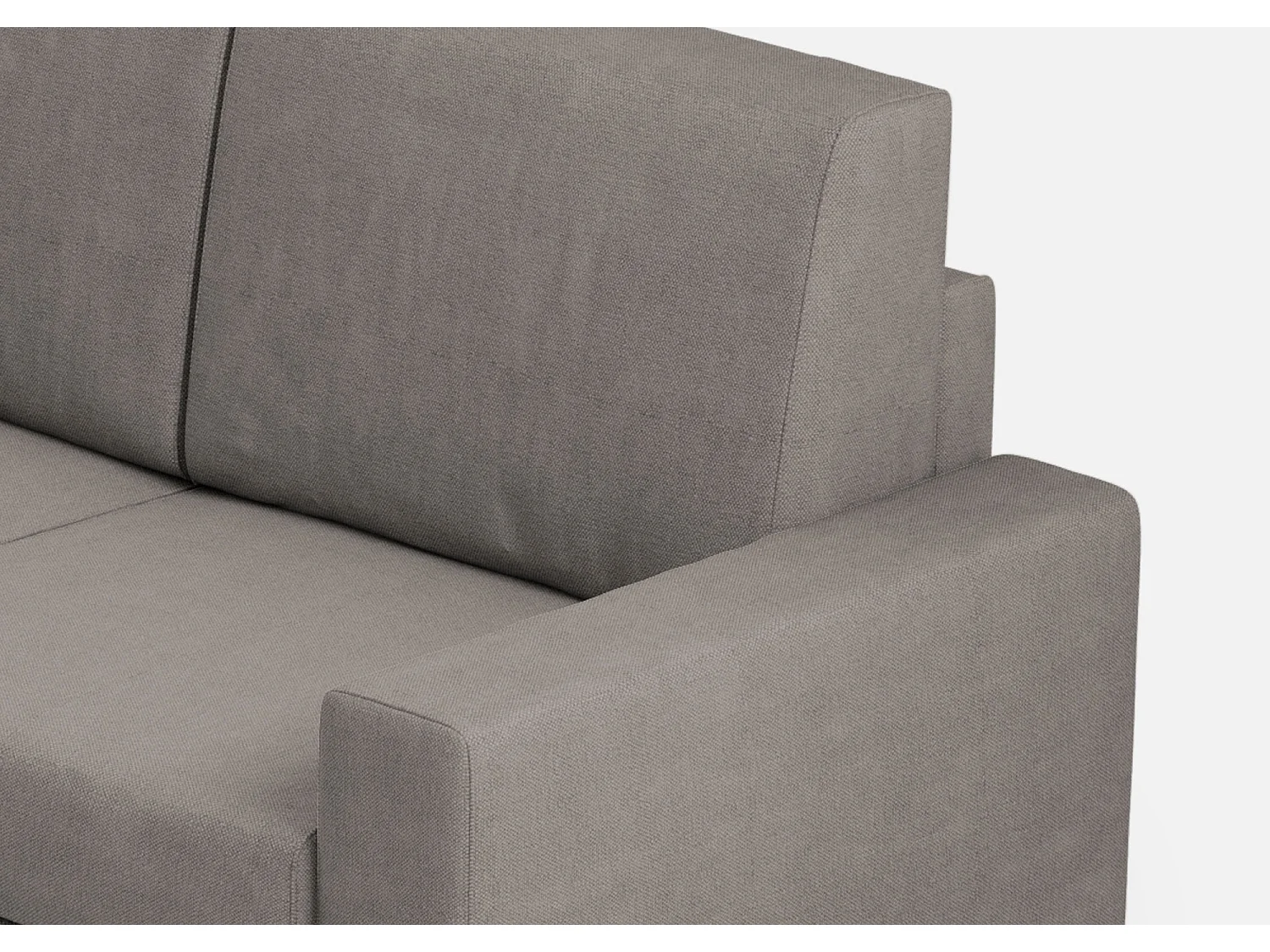 Sofá Sakar de 3 lugares (três assentos de 60cm) + canto + sofá de 3 lugares (três assentos de 60cm) dimensões externas L.286x286 cor cinza