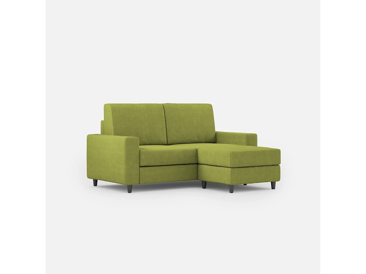 Divano Sakar 2 posti medio  (due sedute da 70cm) + pouf misure esterne L.168 P.145 colore verde