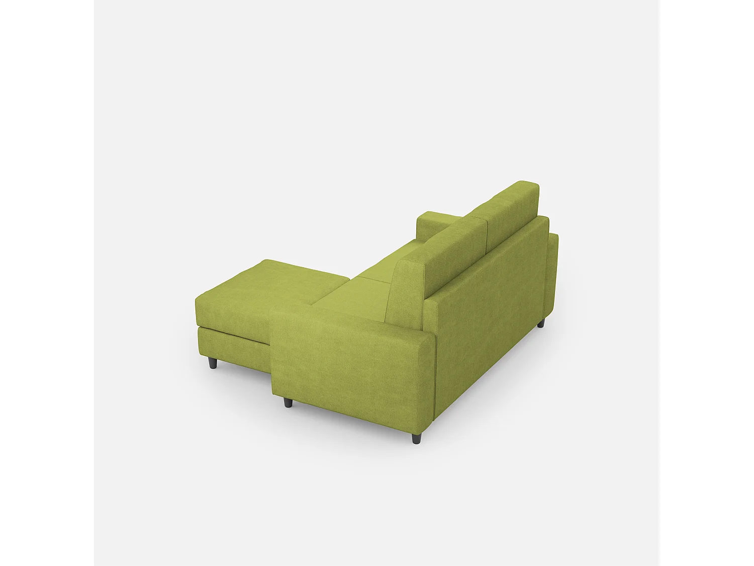 Divano Sakar 2 posti medio  (due sedute da 70cm) + pouf misure esterne L.168 P.145 colore verde