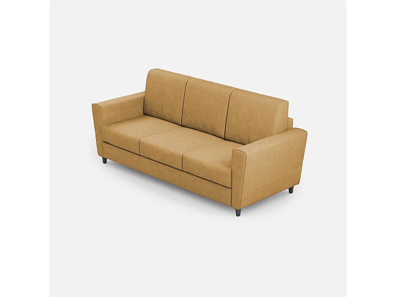 Yasel 3-Sitzer-Sofa (drei 60-cm-Sitze), Außenmaße L.212 cm, ockerfarben