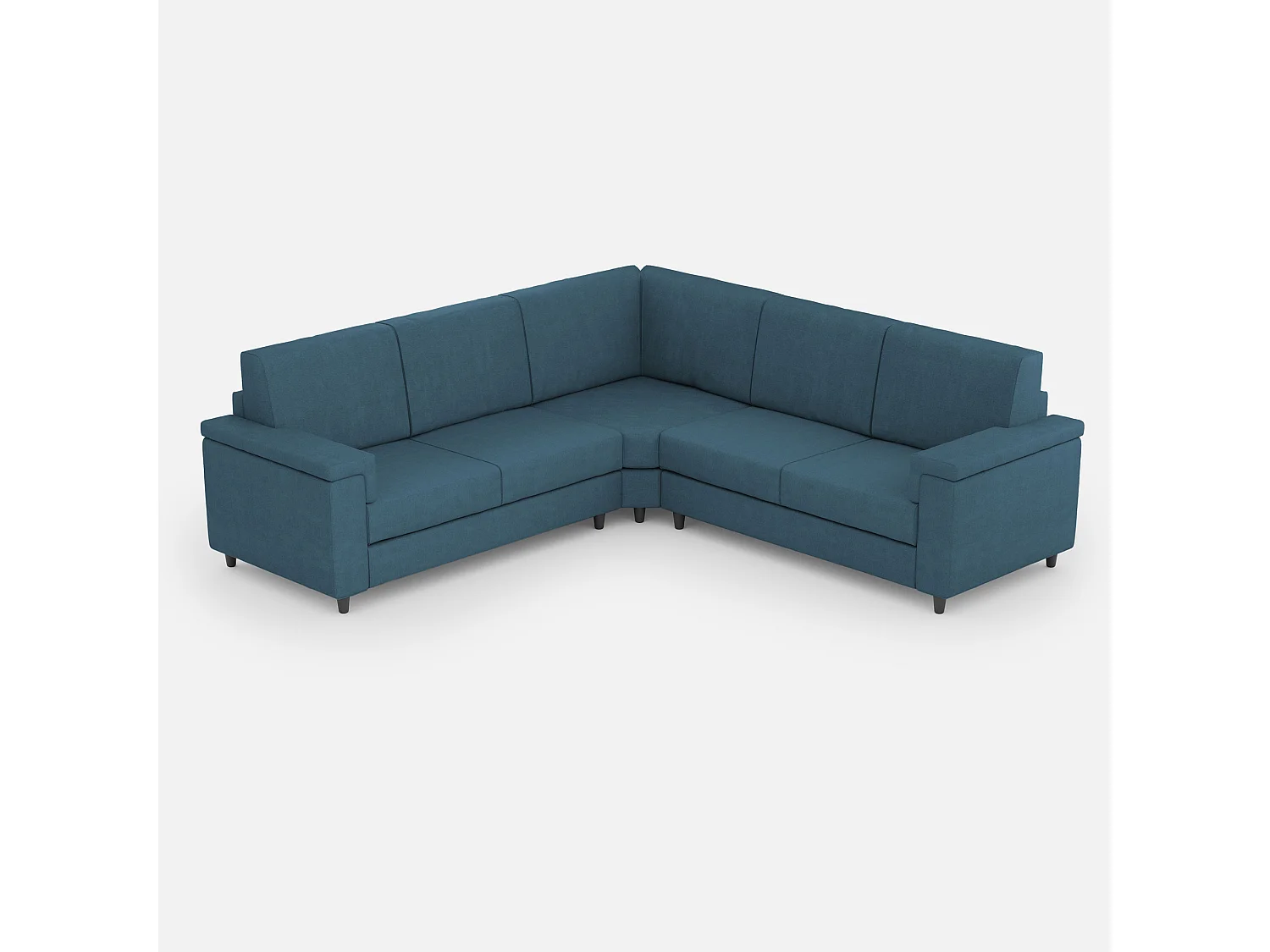 Canapé Marrak 2 places (deux places 60cm) + coin + canapé 2 places (deux places 60cm) dimensions extérieures L.226x226 coloris avio