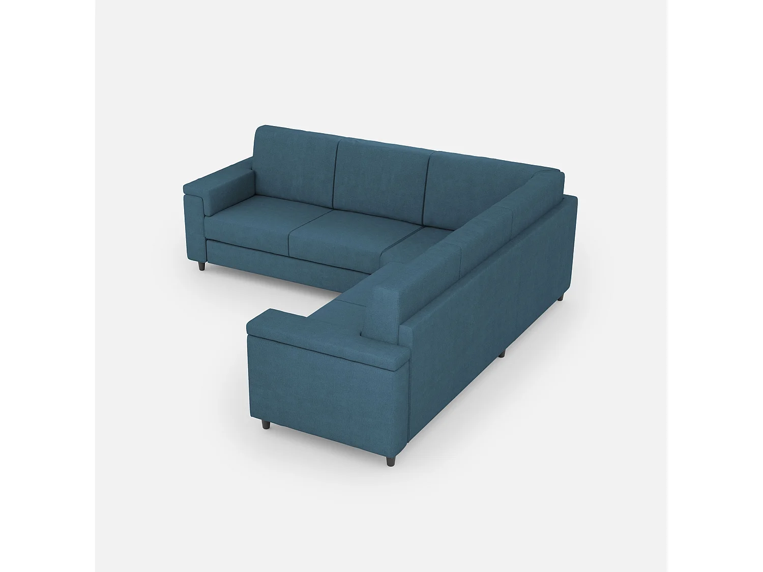 Canapé Marrak 2 places (deux places 60cm) + coin + canapé 2 places (deux places 60cm) dimensions extérieures L.226x226 coloris avio