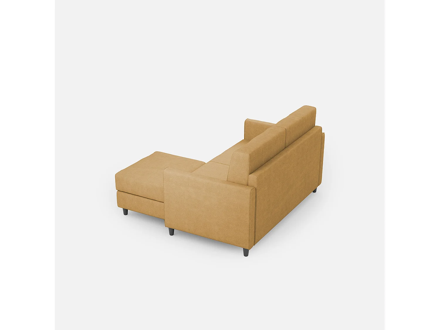 Karay 2-zits medium zitbank (twee zitplaatsen van 70 cm) + poef buitenafmetingen L.158 D.145 okerkleur