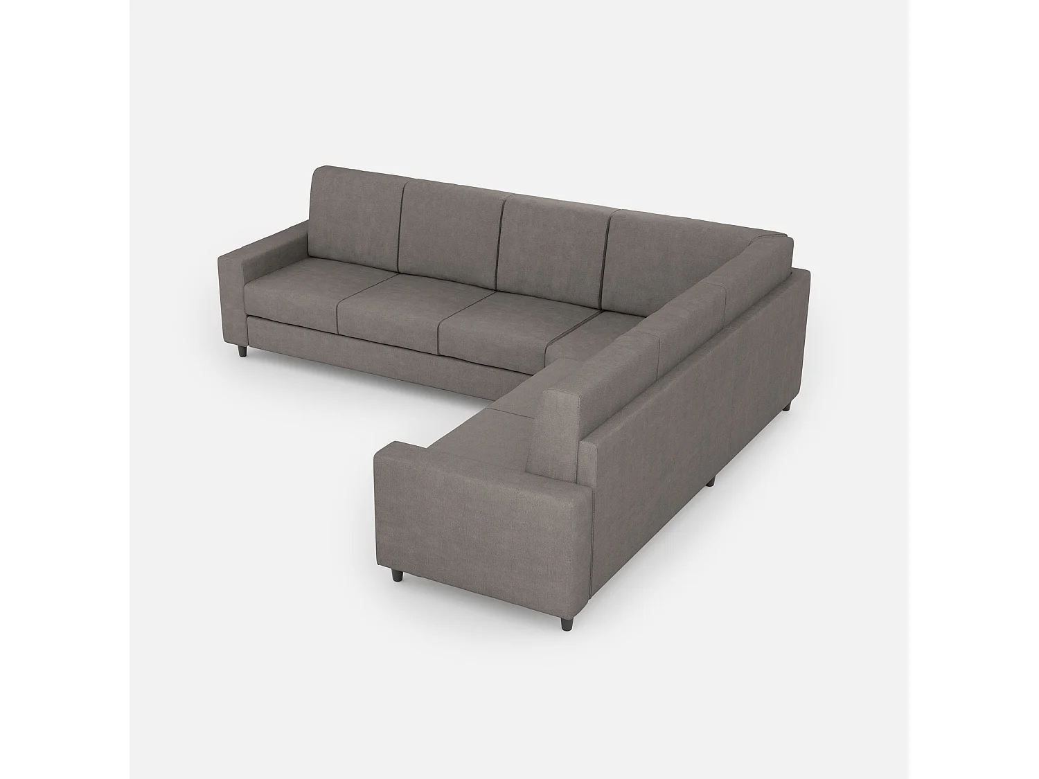 Canapé Sakar 3 places (trois places 60cm) + coin + canapé 2 places (deux places 60cm) dimensions extérieures L.286x226 coloris gris