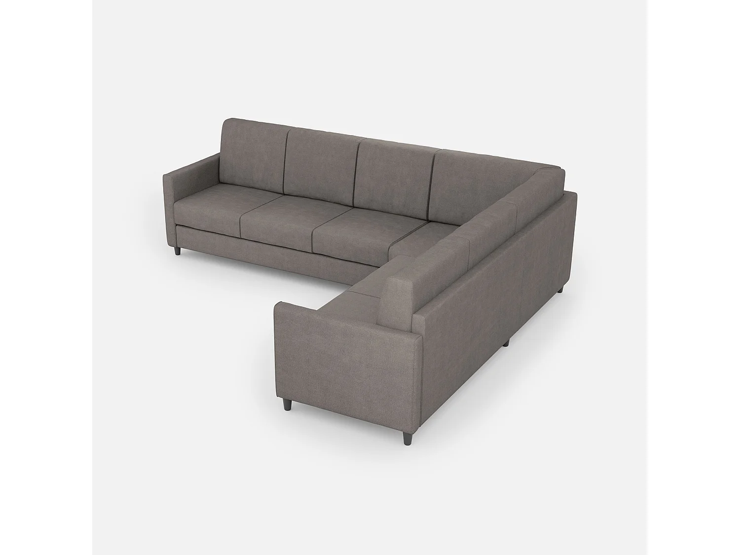 Karay 3-zitsbank (drie 60cm-zitplaatsen) + hoek + 2-zitsbank (twee 60cm-zitplaatsen) buitenafmetingen L.281x221 grijze kleur