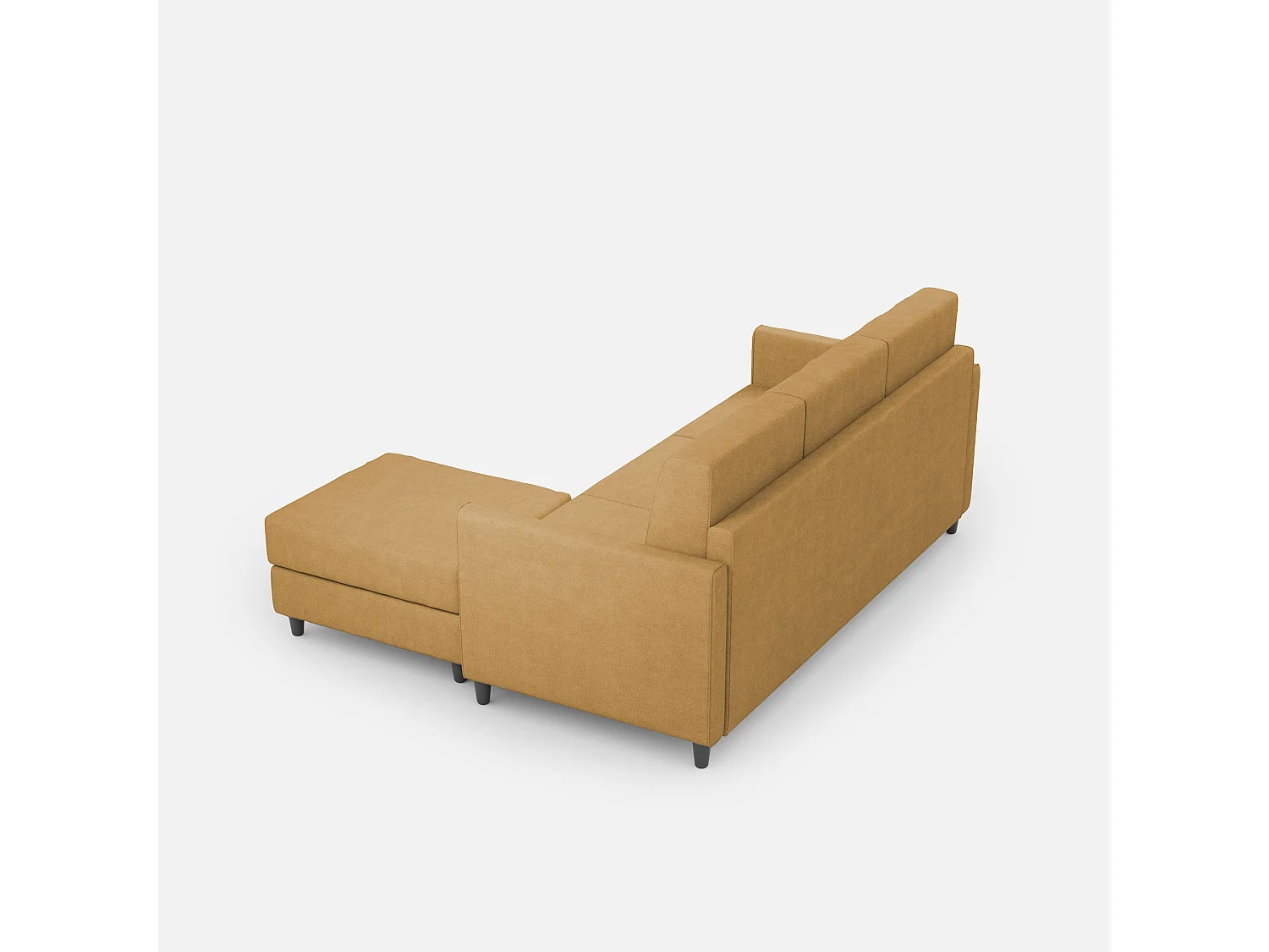 Divano Karay 3 posti (tre sedute da 60cm) + pouf misure esterne L.198 P.155 colore ocra