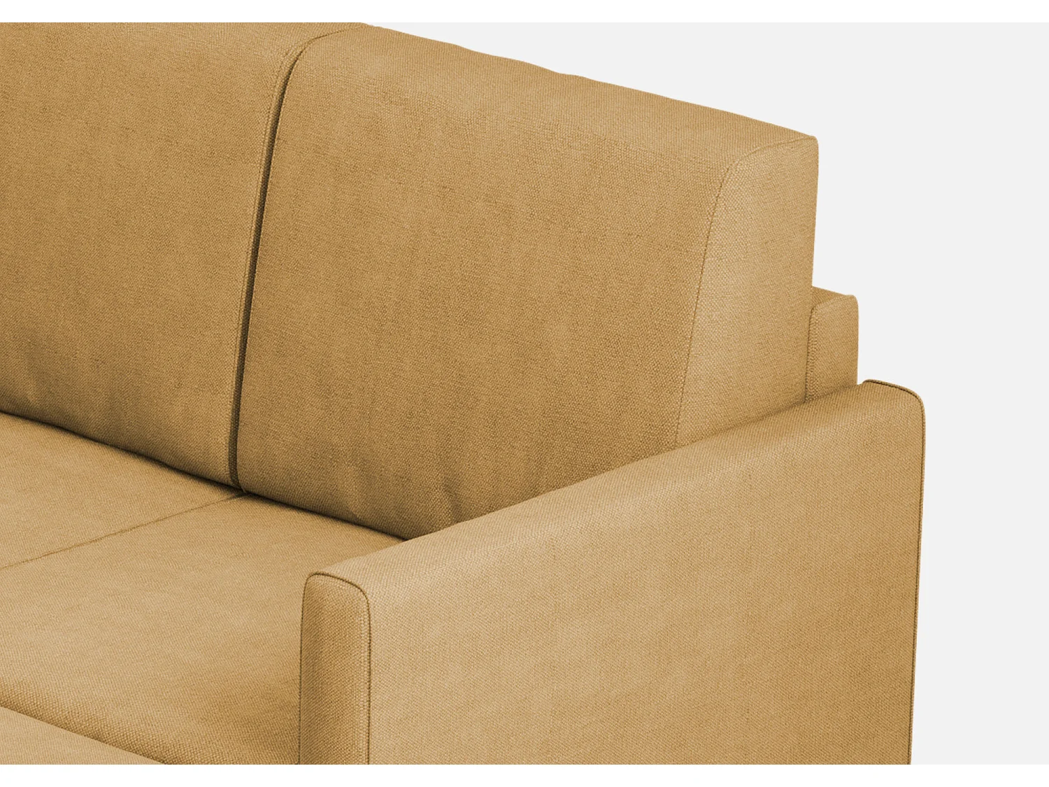 Divano Karay 3 posti (tre sedute da 60cm) + pouf misure esterne L.198 P.155 colore ocra