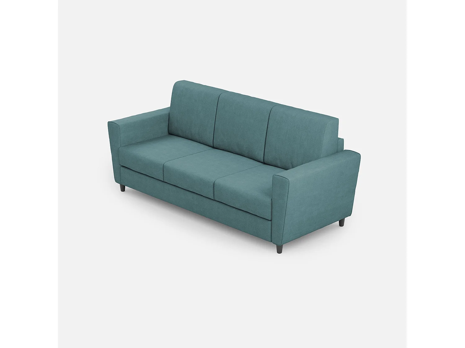 Divano Yasel 3 posti (tre sedute da 60cm) misure esterne L.212cm colore petrolio