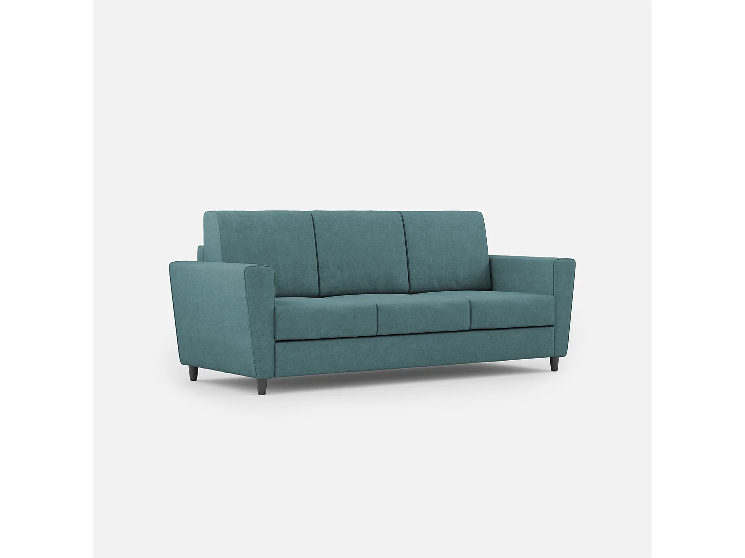 Divano Yasel 3 posti (tre sedute da 60cm) misure esterne L.212cm colore petrolio