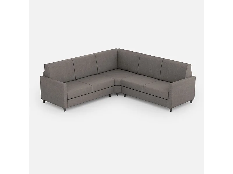 Karay Canapé 2 places (deux places 60cm) + coin + canapé 2 places (deux places 60cm) dimensions extérieures L.221x221 coloris gris