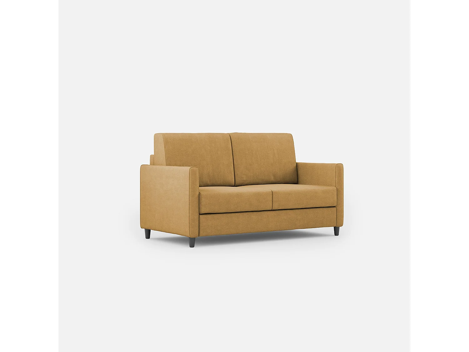 Sofá Karay 2 lugares (dois assentos de 60cm) dimensões externas L.138cm cor ocre