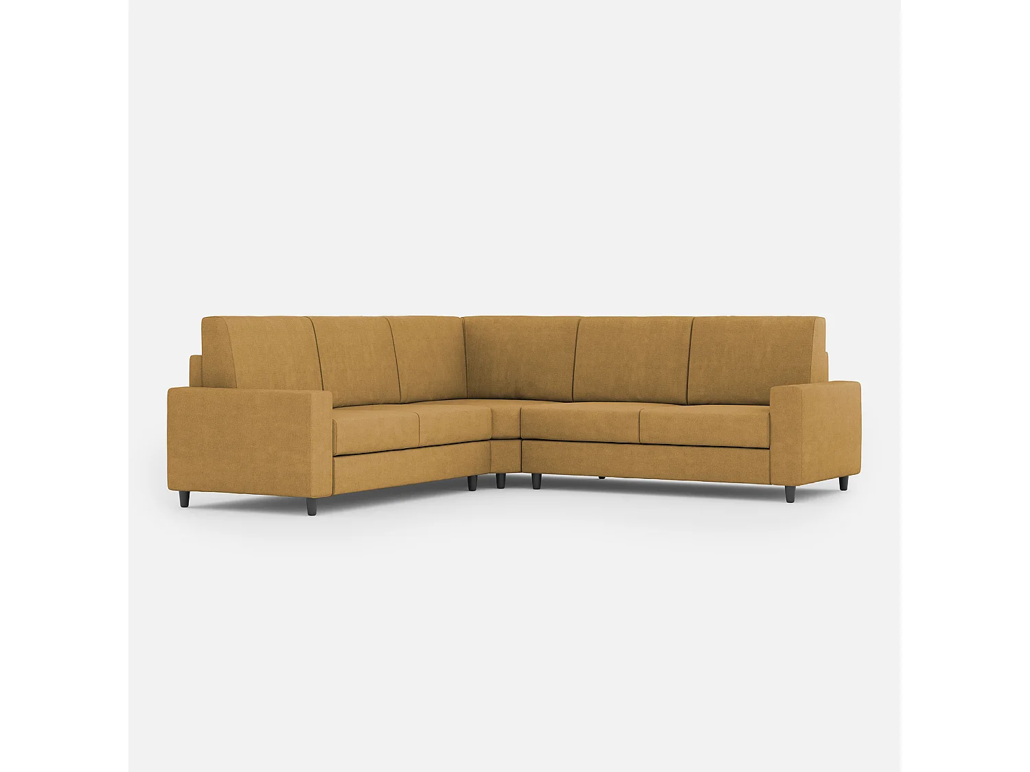 Sofá Sakar médio de 2 lugares (dois assentos de 70cm) + canto + sofá médio de 2 lugares (dois assentos de 70cm) dimensões externas L.246x246 cor ocre